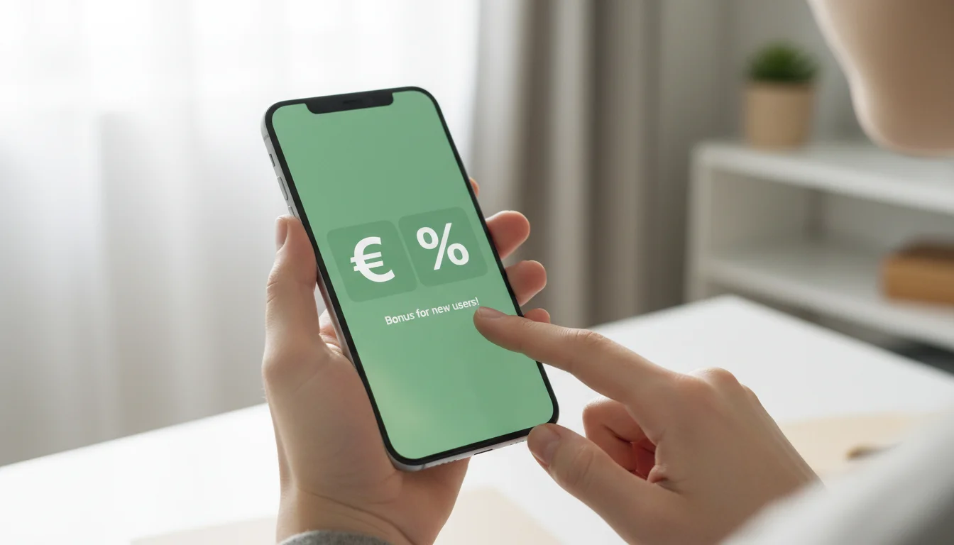 Mano che tiene smartphone con app scommesse e simbolo euro