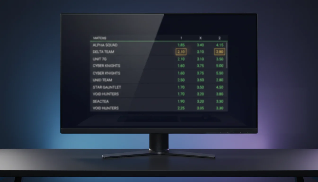 Schermo con quote calcio Serie A mostrate in tempo reale